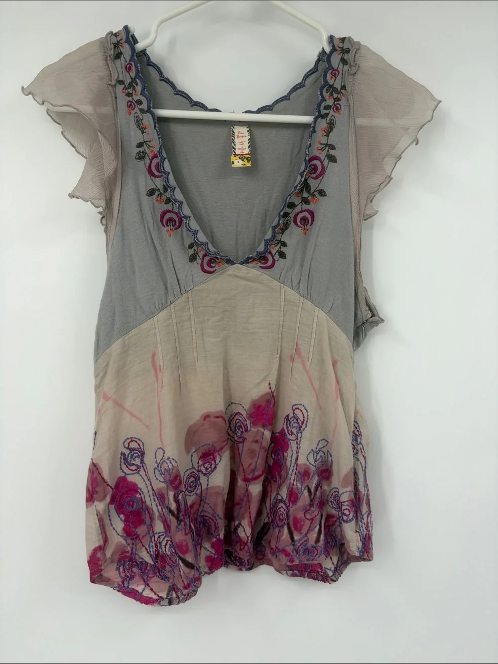 Vintage Free People Boho Sleeveless Top Size 2
